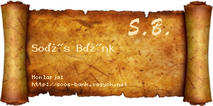 Soós Bánk névjegykártya